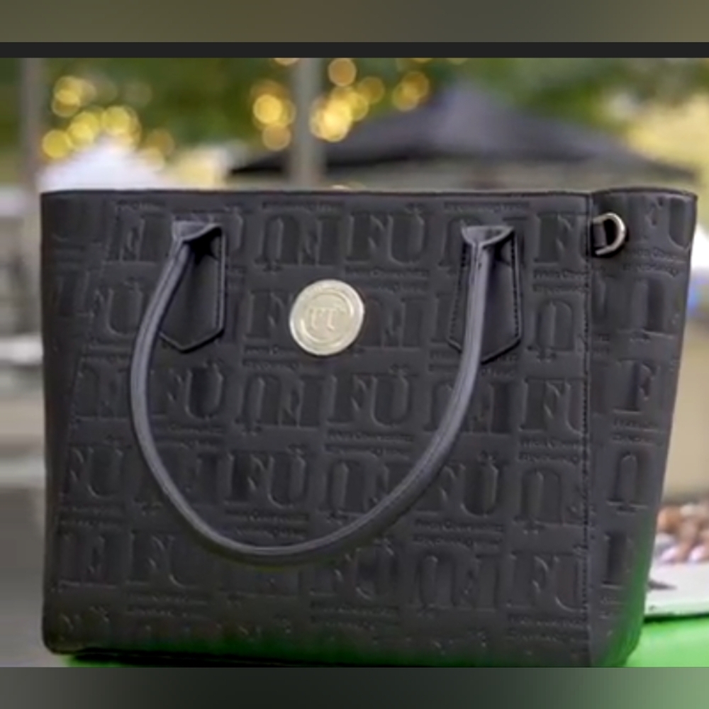 Freida Uberschatz FU Logo Large Leather Handbag W/Dust Bag NWOT MSRP $200